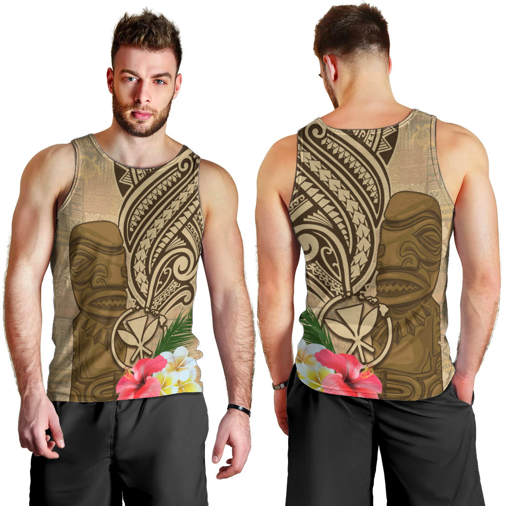 Hawaii Kanaloa Tiki Men Tank Top Polynesian Tattoo and Tapa Pattern LT03 - Polynesian Pride