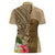 Hawaii Kanaloa Tiki Women Polo Shirt Polynesian Tattoo and Tapa Pattern