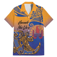 Hawaiki Nui Va'a Solo French Polynesia Family Matching Mermaid Dress and Hawaiian Shirt Sunset Color LT03 Dad's Shirt - Short Sleeve Yellow - Polynesian Pride