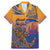 Hawaiki Nui Va'a Solo French Polynesia Family Matching Mermaid Dress and Hawaiian Shirt Sunset Color