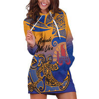 Hawaiki Nui Va'a Solo French Polynesia Hoodie Dress Sunset Color LT03 Yellow - Polynesian Pride
