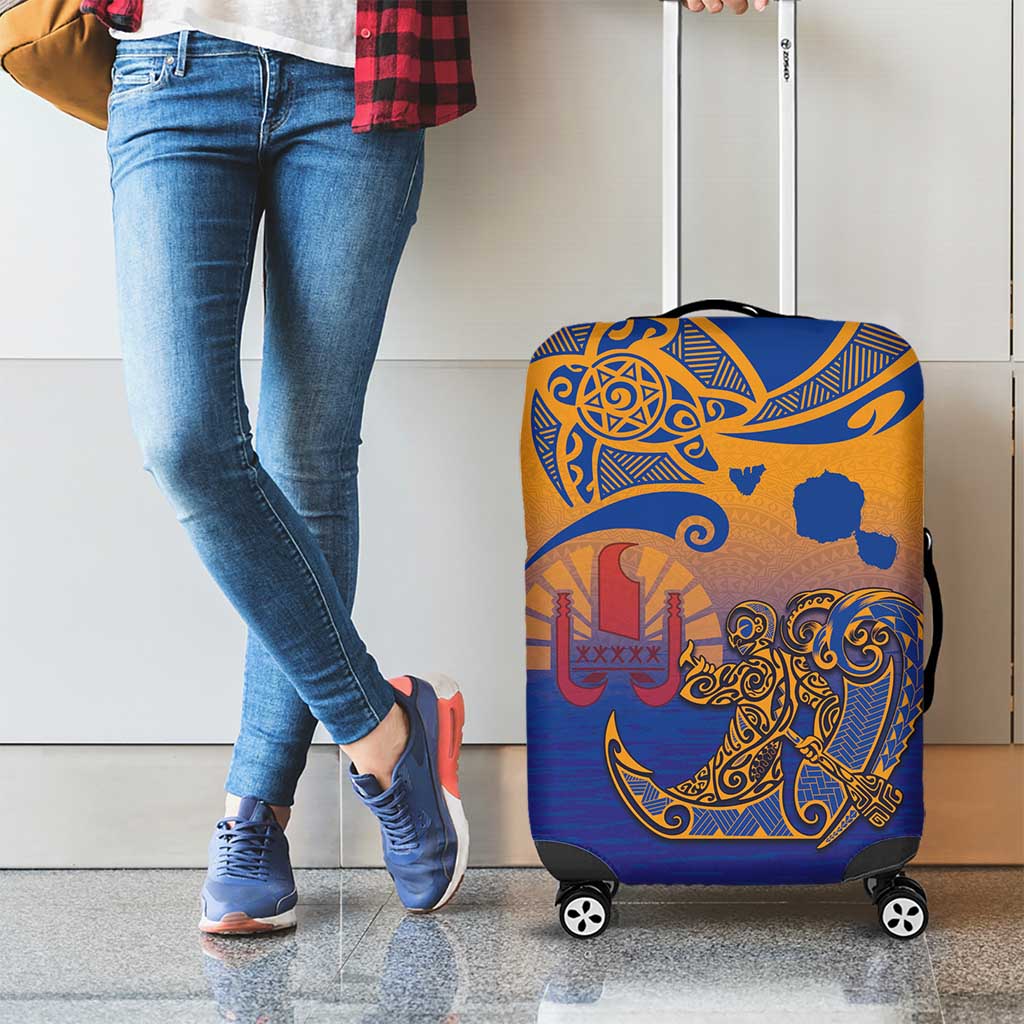 Hawaiki Nui Va'a Solo French Polynesia Luggage Cover Sunset Color