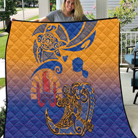 Hawaiki Nui Va'a Solo French Polynesia Quilt Sunset Color LT03 Yellow - Polynesian Pride