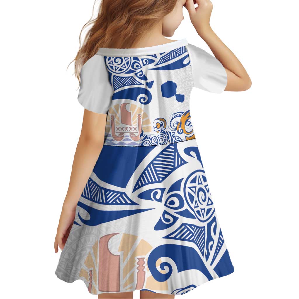 Hawaiki Nui Va'a Solo French Polynesia Family Matching Off Shoulder Maxi Dress and Hawaiian Shirt Blue Color LT03 - Polynesian Pride