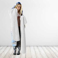 Hawaiki Nui Va'a Solo French Polynesia Hooded Blanket Blue Color
