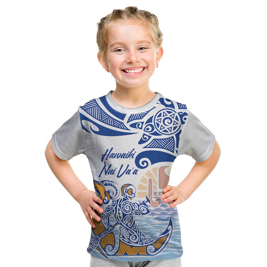 Hawaiki Nui Va'a Solo French Polynesia Kid T Shirt Blue Color LT03 Blue - Polynesian Pride