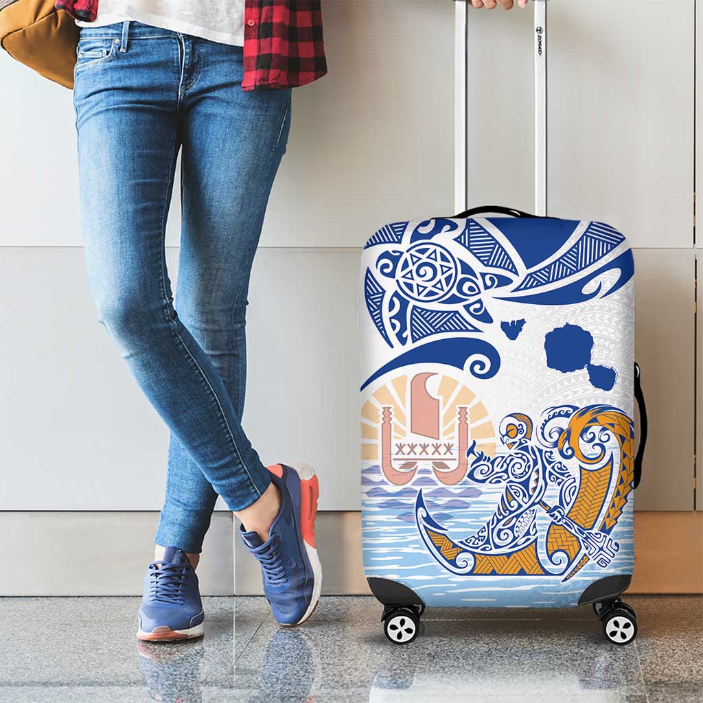 Hawaiki Nui Va'a Solo French Polynesia Luggage Cover Blue Color LT03 - Polynesian Pride