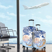 Hawaiki Nui Va'a Solo French Polynesia Luggage Cover Blue Color LT03 - Polynesian Pride