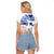 Hawaiki Nui Va'a Solo French Polynesia Raglan Cropped T Shirt Blue Color