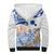 Hawaiki Nui Va'a Solo French Polynesia Sherpa Hoodie Blue Color