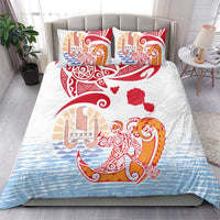 Hawaiki Nui Va'a Solo French Polynesia Bedding Set Red Color LT03 - Polynesian Pride