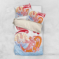 Hawaiki Nui Va'a Solo French Polynesia Bedding Set Red Color LT03 US Twin 172cm x 218cm Red - Polynesian Pride