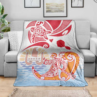 Hawaiki Nui Va'a Solo French Polynesia Blanket Red Color LT03 - Polynesian Pride