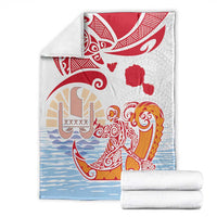 Hawaiki Nui Va'a Solo French Polynesia Blanket Red Color LT03 - Polynesian Pride