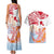 Hawaiki Nui Va'a Solo French Polynesia Couples Matching Tank Maxi Dress and Hawaiian Shirt Red Color