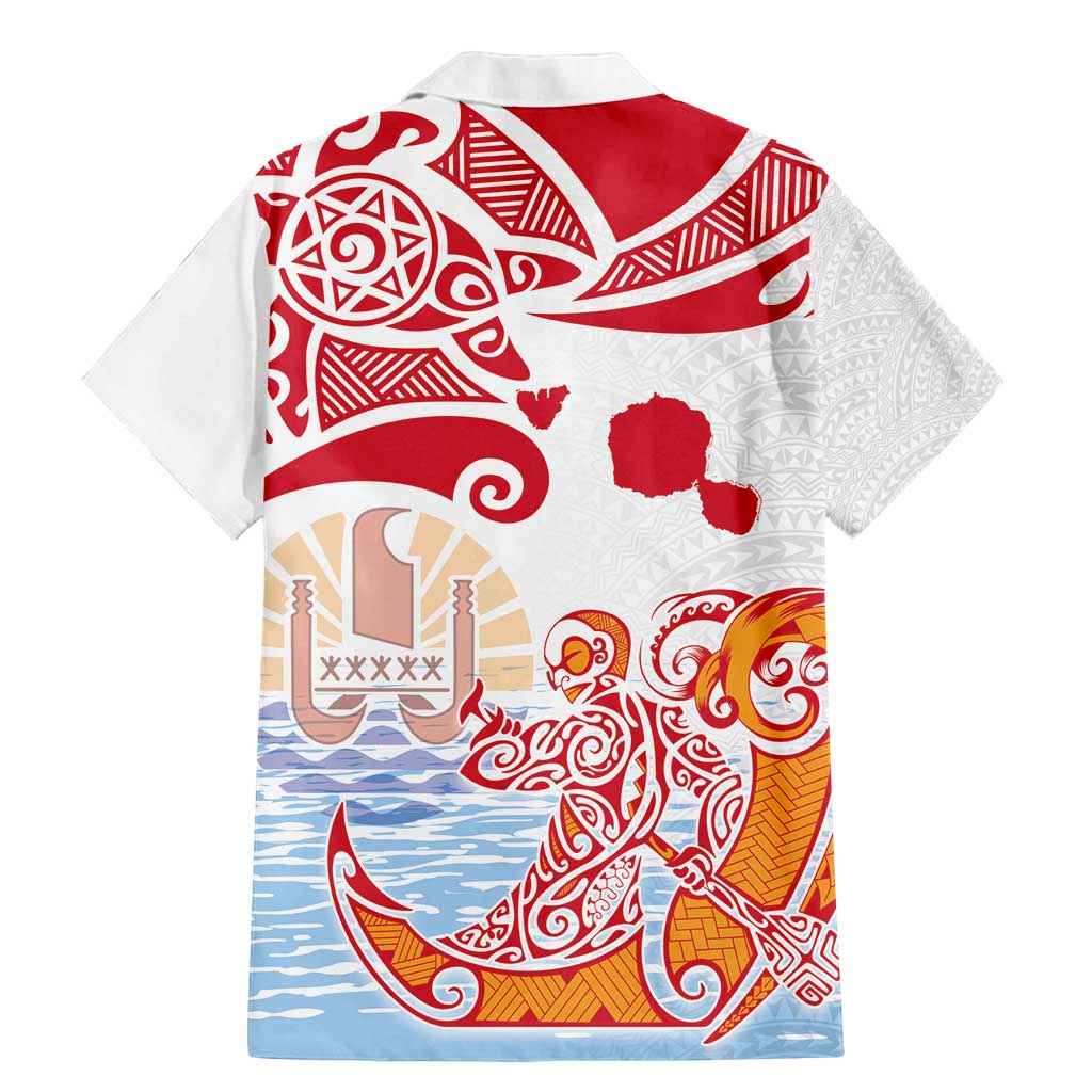 Hawaiki Nui Va'a Solo French Polynesia Family Matching Mermaid Dress and Hawaiian Shirt Red Color LT03 - Polynesian Pride