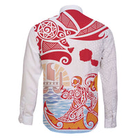 Hawaiki Nui Va'a Solo French Polynesia Family Matching Mermaid Dress and Hawaiian Shirt Red Color LT03 - Polynesian Pride