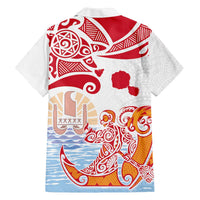 Hawaiki Nui Va'a Solo French Polynesia Family Matching Off Shoulder Short Dress and Hawaiian Shirt Red Color LT03 - Polynesian Pride