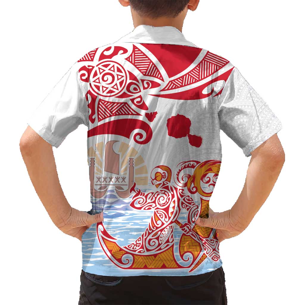 Hawaiki Nui Va'a Solo French Polynesia Family Matching Tank Maxi Dress and Hawaiian Shirt Red Color LT03 - Polynesian Pride