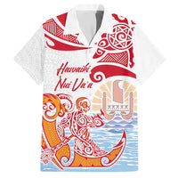 Hawaiki Nui Va'a Solo French Polynesia Family Matching Tank Maxi Dress and Hawaiian Shirt Red Color LT03 Dad's Shirt - Short Sleeve Red - Polynesian Pride