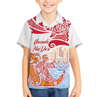 Hawaiki Nui Va'a Solo French Polynesia Family Matching Tank Maxi Dress and Hawaiian Shirt Red Color LT03 Son's Shirt Red - Polynesian Pride