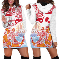 Hawaiki Nui Va'a Solo French Polynesia Hoodie Dress Red Color LT03 - Polynesian Pride