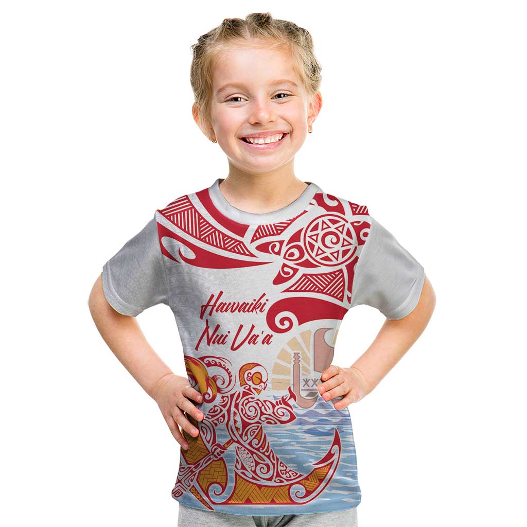 Hawaiki Nui Va'a Solo French Polynesia Kid T Shirt Red Color LT03 Red - Polynesian Pride