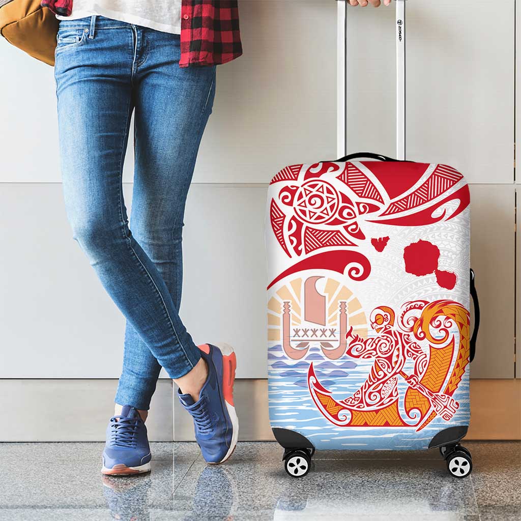Hawaiki Nui Va'a Solo French Polynesia Luggage Cover Red Color LT03 - Polynesian Pride