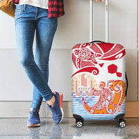 Hawaiki Nui Va'a Solo French Polynesia Luggage Cover Red Color LT03 - Polynesian Pride