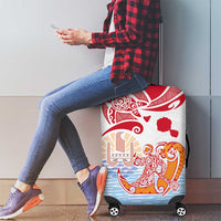 Hawaiki Nui Va'a Solo French Polynesia Luggage Cover Red Color LT03 - Polynesian Pride