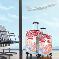 Hawaiki Nui Va'a Solo French Polynesia Luggage Cover Red Color LT03 - Polynesian Pride