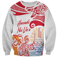 Hawaiki Nui Va'a Solo French Polynesia Sweatshirt Red Color LT03 Unisex Red - Polynesian Pride