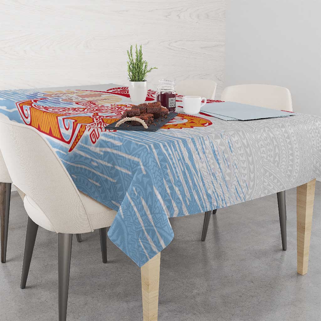 Hawaiki Nui Va'a Solo French Polynesia Tablecloth Red Color