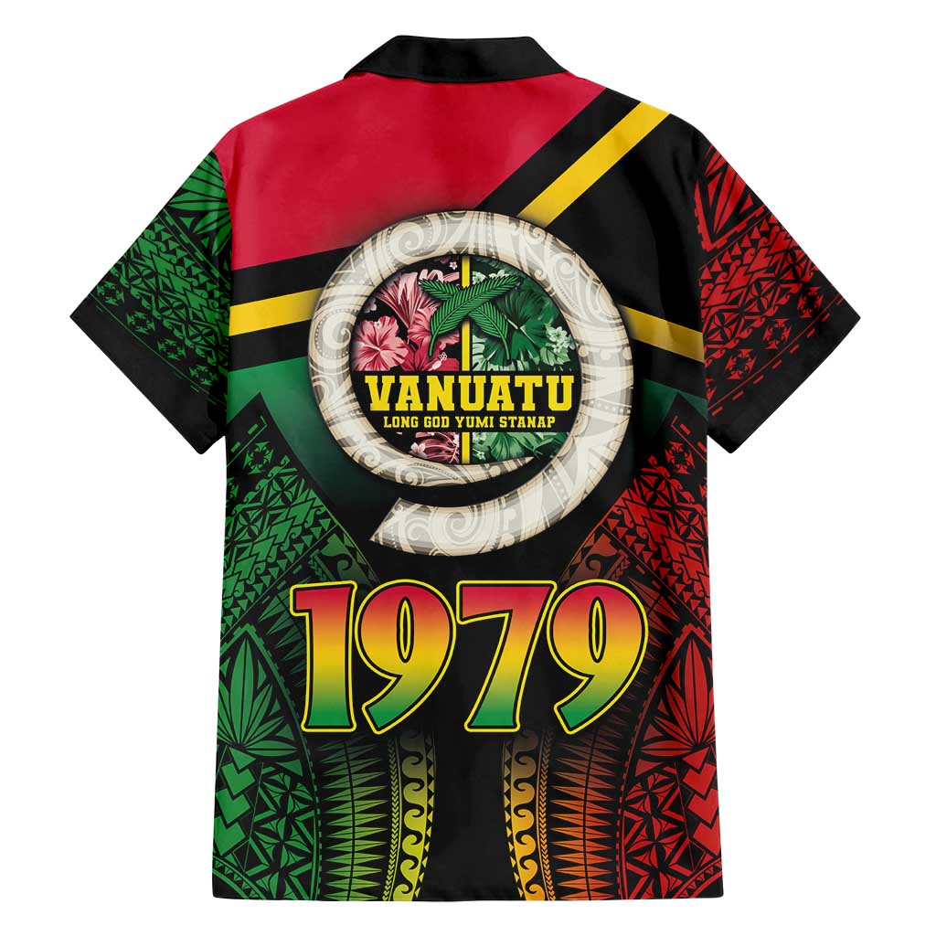 Vanuatu Constitution Day Family Matching Summer Maxi Dress and Hawaiian Shirt Polynesian Tattoo and Pig Tusk Since 1979 LT03 - Polynesian Pride