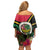 Vanuatu Constitution Day Off Shoulder Short Dress Polynesian Tattoo and Pig Tusk Since 1979