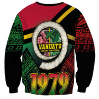 Vanuatu Constitution Day Sweatshirt Polynesian Tattoo and Pig Tusk Since 1979 LT03 - Polynesian Pride