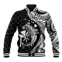Aloha Hawaii Hammerhead Shark Baseball Jacket Black Kakau and Polynesian Tattoo LT03