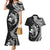 Aloha Hawaii Hammerhead Shark Couples Matching Mermaid Dress and Hawaiian Shirt Black Kakau and Polynesian Tattoo LT03