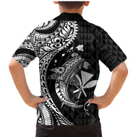 Aloha Hawaii Hammerhead Shark Family Matching Mermaid Dress and Hawaiian Shirt Black Kakau and Polynesian Tattoo LT03 - Polynesian Pride