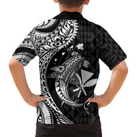 Aloha Hawaii Hammerhead Shark Family Matching Tank Maxi Dress and Hawaiian Shirt Black Kakau and Polynesian Tattoo LT03 - Polynesian Pride