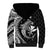 Aloha Hawaii Hammerhead Shark Sherpa Hoodie Black Kakau and Polynesian Tattoo LT03