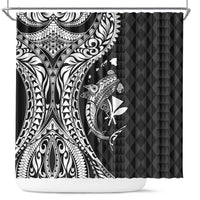 Aloha Hawaii Hammerhead Shark Shower Curtain Black Kakau and Polynesian Tattoo LT03 Black - Polynesian Pride