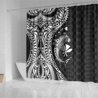 Aloha Hawaii Hammerhead Shark Shower Curtain Black Kakau and Polynesian Tattoo LT03 - Polynesian Pride