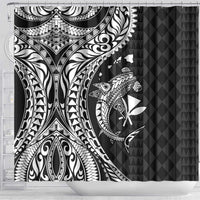 Aloha Hawaii Hammerhead Shark Shower Curtain Black Kakau and Polynesian Tattoo LT03 - Polynesian Pride
