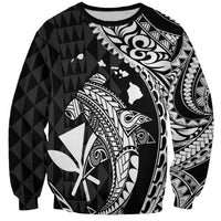Aloha Hawaii Hammerhead Shark Sweatshirt Black Kakau and Polynesian Tattoo LT03 Unisex Black - Polynesian Pride