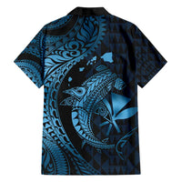 Aloha Hawaii Hammerhead Shark Family Matching Tank Maxi Dress and Hawaiian Shirt Blue Kakau and Polynesian Tattoo LT03 - Polynesian Pride