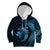 Aloha Hawaii Hammerhead Shark Kid Hoodie Blue Kakau and Polynesian Tattoo LT03