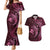 Aloha Hawaii Hammerhead Shark Couples Matching Mermaid Dress and Hawaiian Shirt Pink Kakau and Polynesian Tattoo LT03