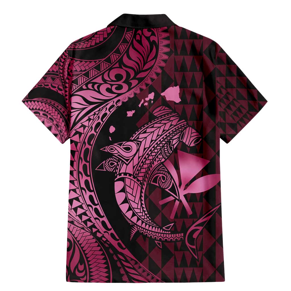 Aloha Hawaii Hammerhead Shark Family Matching Mermaid Dress and Hawaiian Shirt Pink Kakau and Polynesian Tattoo LT03 - Polynesian Pride