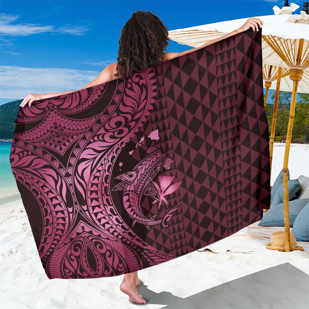 Aloha Hawaii Hammerhead Shark Sarong Pink Kakau and Polynesian Tattoo LT03